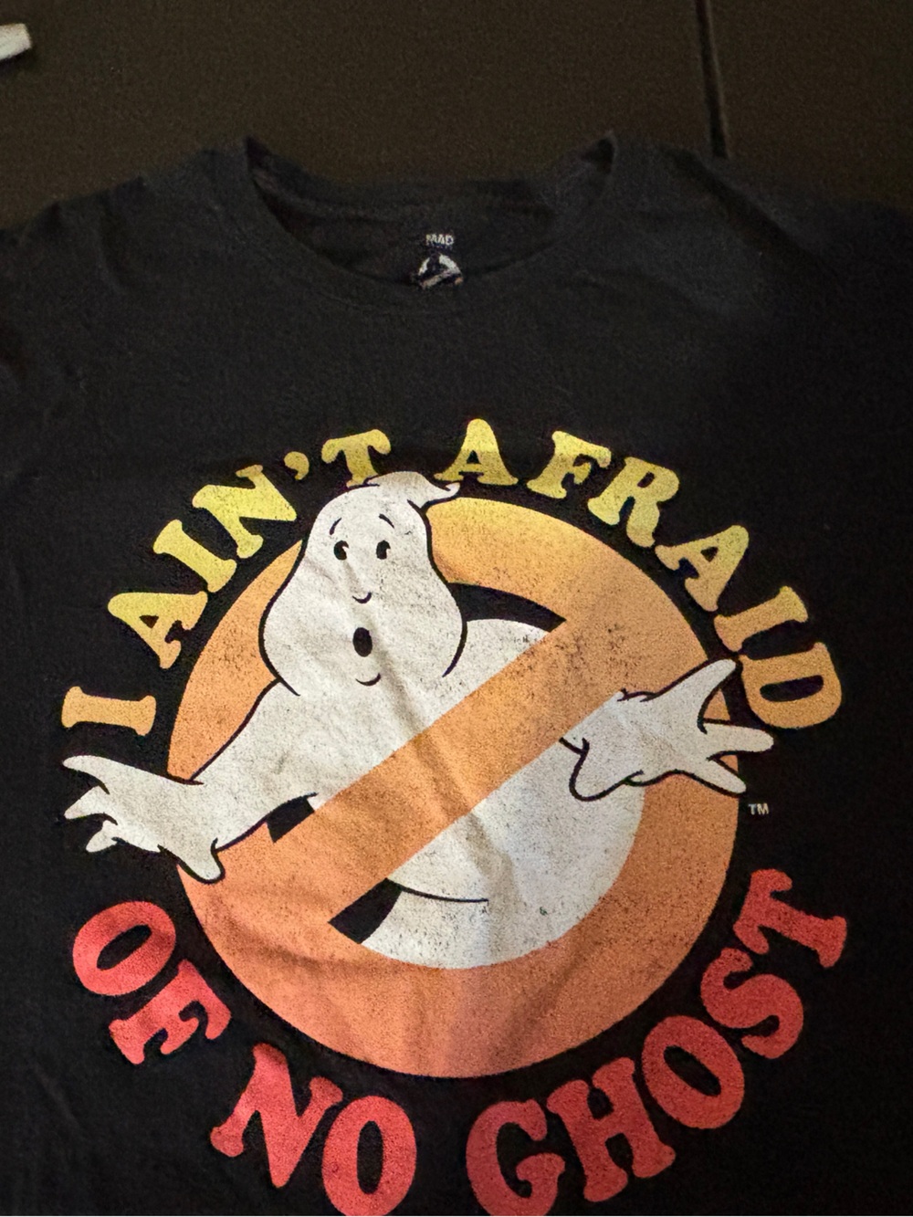 Black 'I Ain't Afraid of No Ghost' mens Graphic Tee